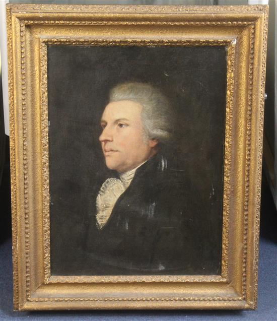 18th century Irish School Portrait of Thomas Nuttall of Dublin (d.1775), 21.75 x 16in.